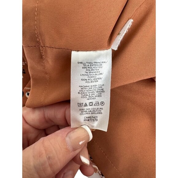 Ann Taylor Floral Flutter Sleeve Career Midi Dress Rouge White Black Size 10 EUC - Picture 9 of 11